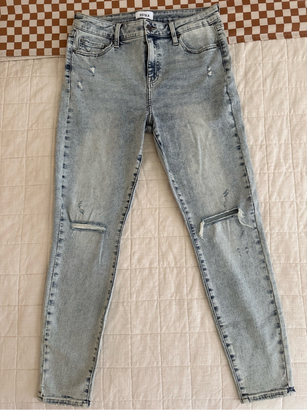 pistola Light Blue Skinny Ripped Jeans
